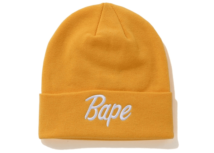 BAPE Script Knit Beanie Yellow