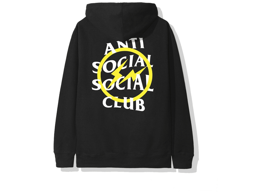 Anti Social Social Club x Fragment Yellow Bolt Hoodie (FW19) Black
