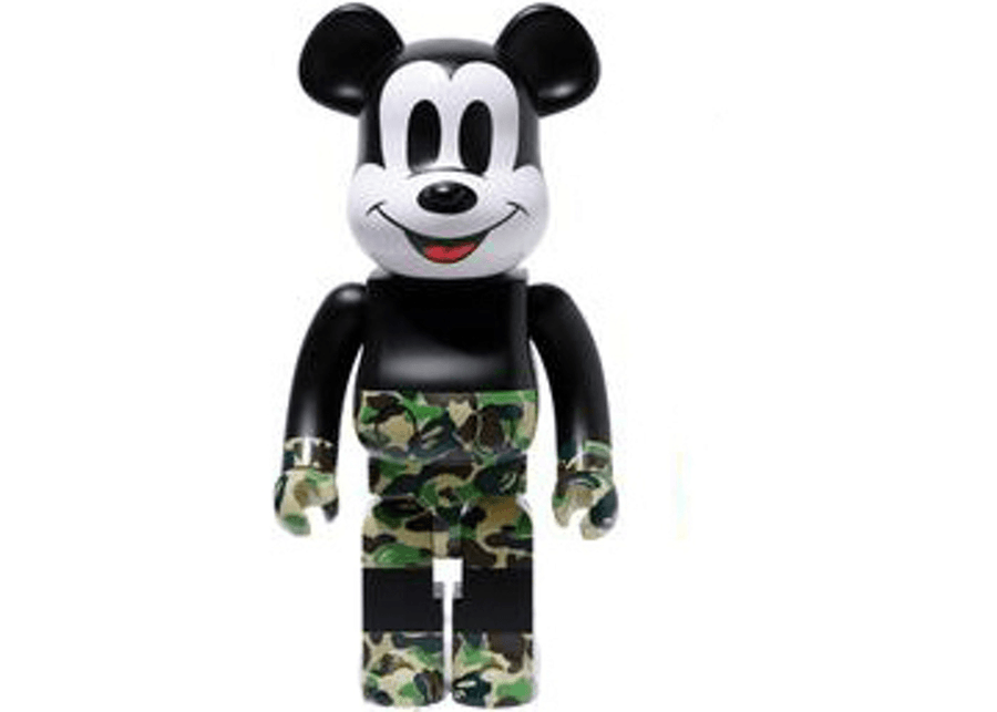 Bearbrick BAPE Mickey Mouse 1000% Black/Green Camo