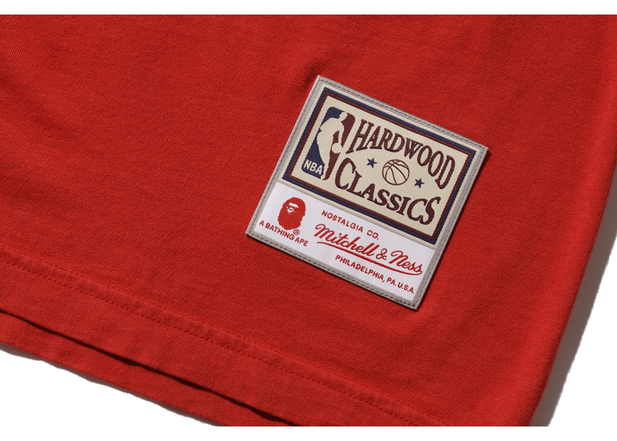 BAPE x Mitchell & Ness Blazers Tee Burgundy