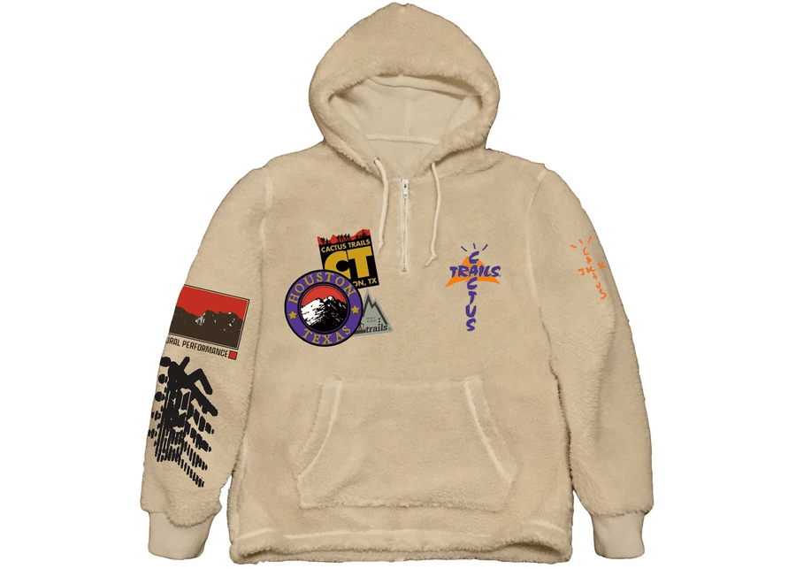 Travis Scott Cactus Trails Half-Zip Sherpa Hoodie Cream