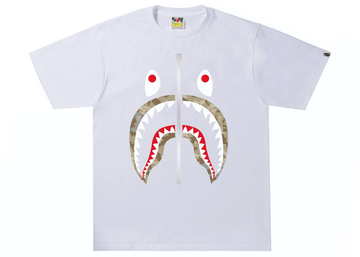BAPE Sand Camo Shark Tee White/Beige