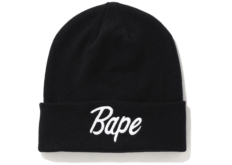 BAPE Script Knit Beanie Black