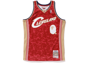 BAPE x Mitchell & Ness Cavs ABC Basketball Swingman Jersey Burgundy