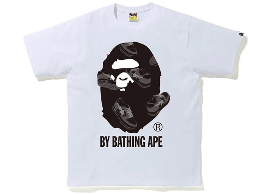 BAPE Sta Random by Bathing Ape Tee White/Black